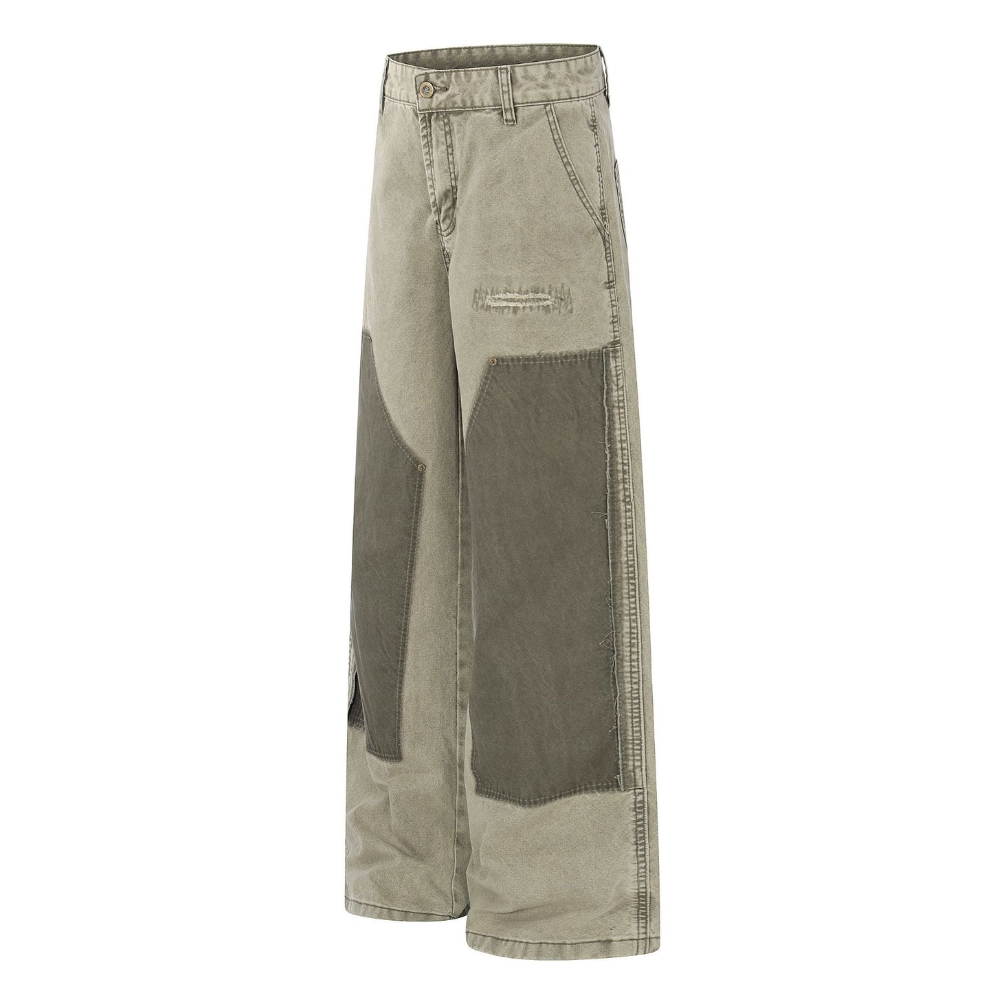 Damage Patchwork Wide Leg Cargo Pants WN26162