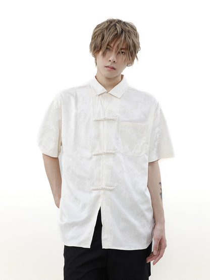 Chinese Syle Buckle Short Sleeve Shirt WN7521