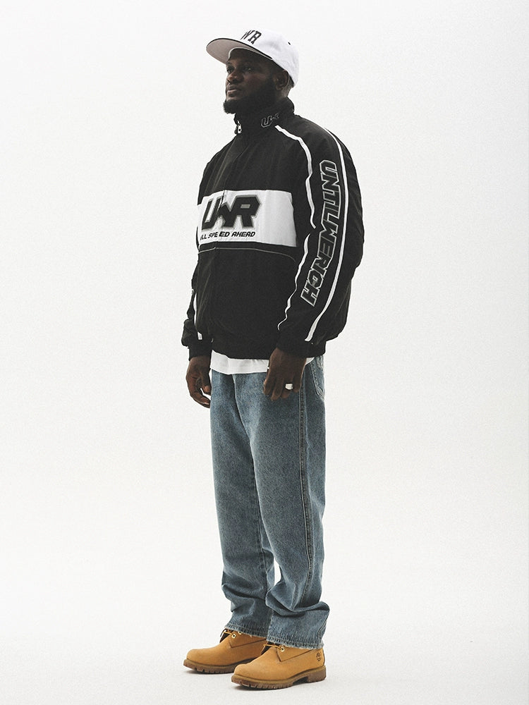 Graphic Letter Design Zipper Padded Jacket WN17744