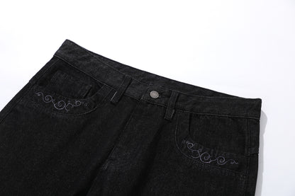 Pocket Embroidery Flare Denim Jeans WN25916