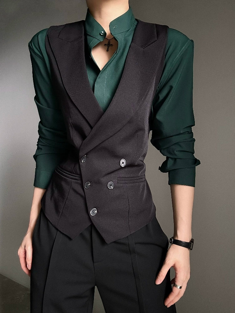 Standing-Neck Shoulder Line Long Sleeve Shirt WN19621