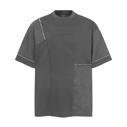 Raw Edge Panel Short Sleeve T-Shirt WN26954