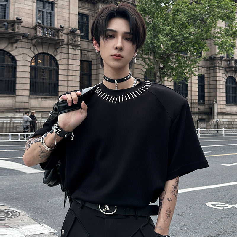 Studs Design Short Sleeve T-Shirt WN25045