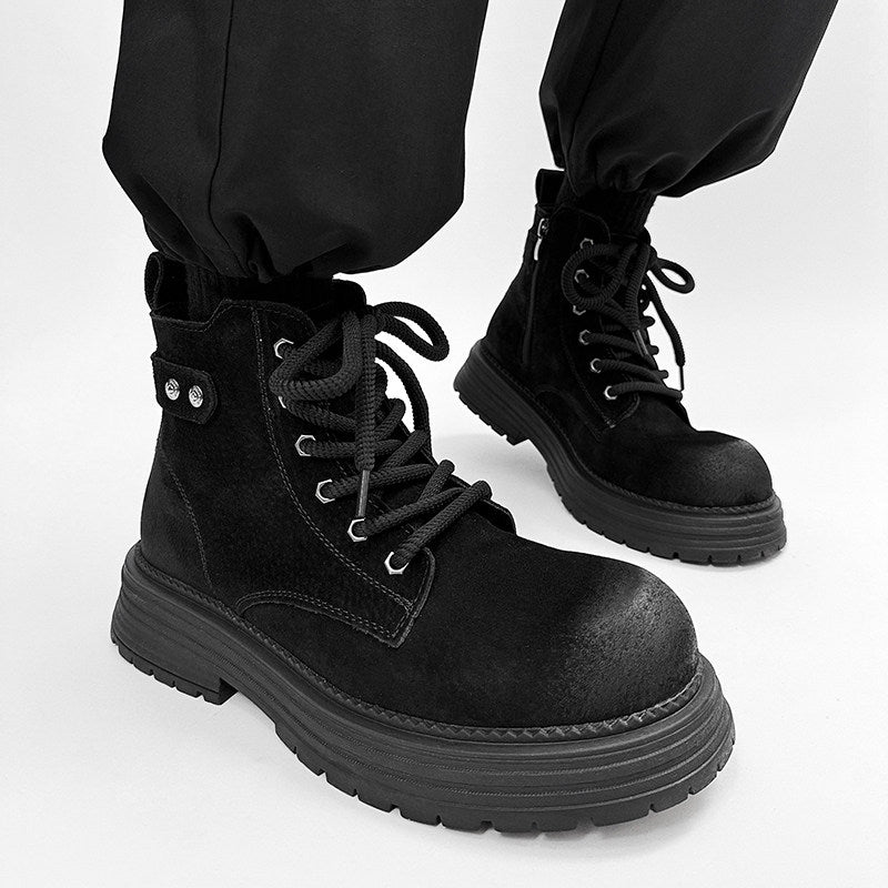Chunky Lug Sole Platform Lace-Up Zipper Boots WN24548
