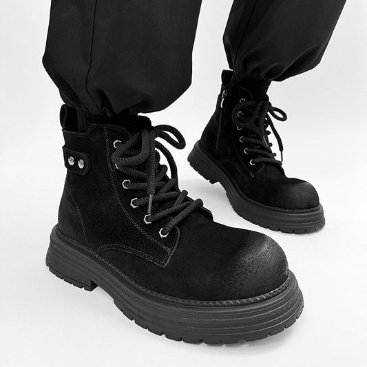 Chunky Lug Sole Platform Lace-Up Zipper Boots WN24548