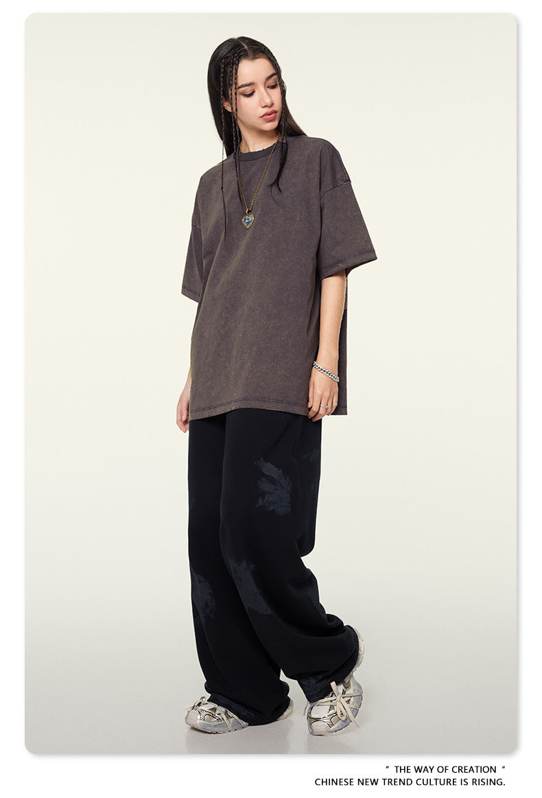 Washed Oversize Short-sleeve T-shirt WN6455