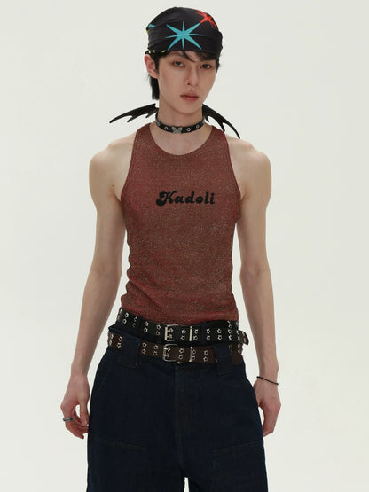 Graphic Letter Print Glossy Tank Top WN20223