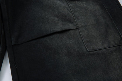 Washed Wide-Leg Cargo Denim Jeans WN12729