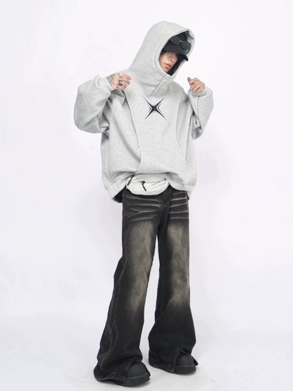 Heavyweight Design Button High Neck Hoodie WN8393