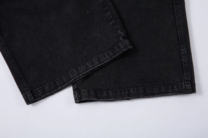 Wash Wide Leg Denim Cargo Jeans WN14132