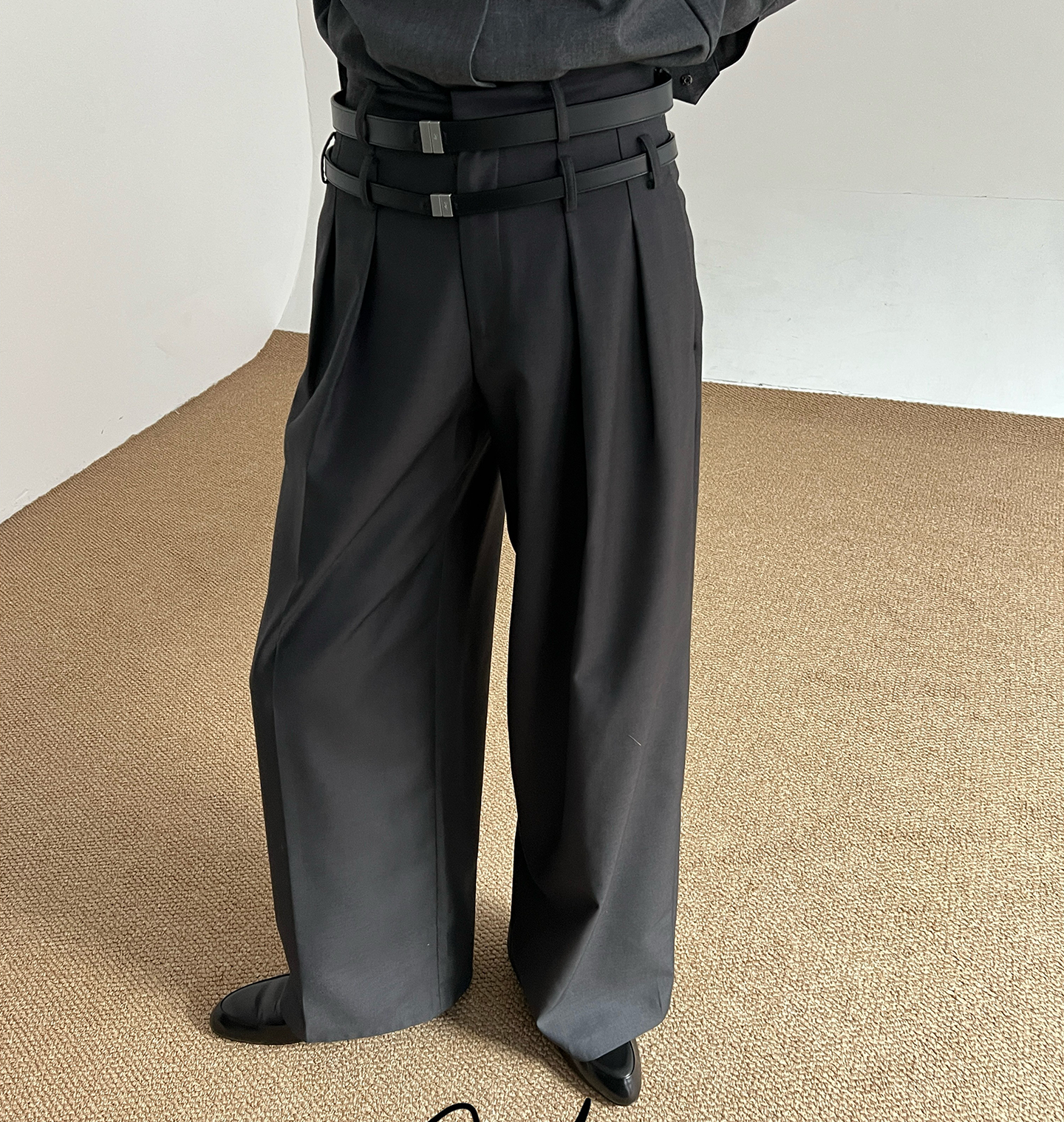 Double Waist Wide-Leg Straight Trousers WN21606