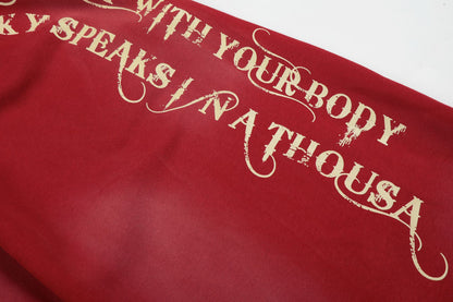 Washed Gradient Logo Print Wide Leg Sporty Pants WN25526