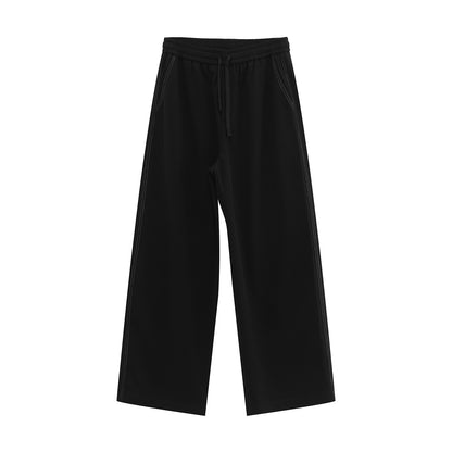 Contrast Stitch Short Sleeve Shirt & Wide Leg Trousers Setup WN24871