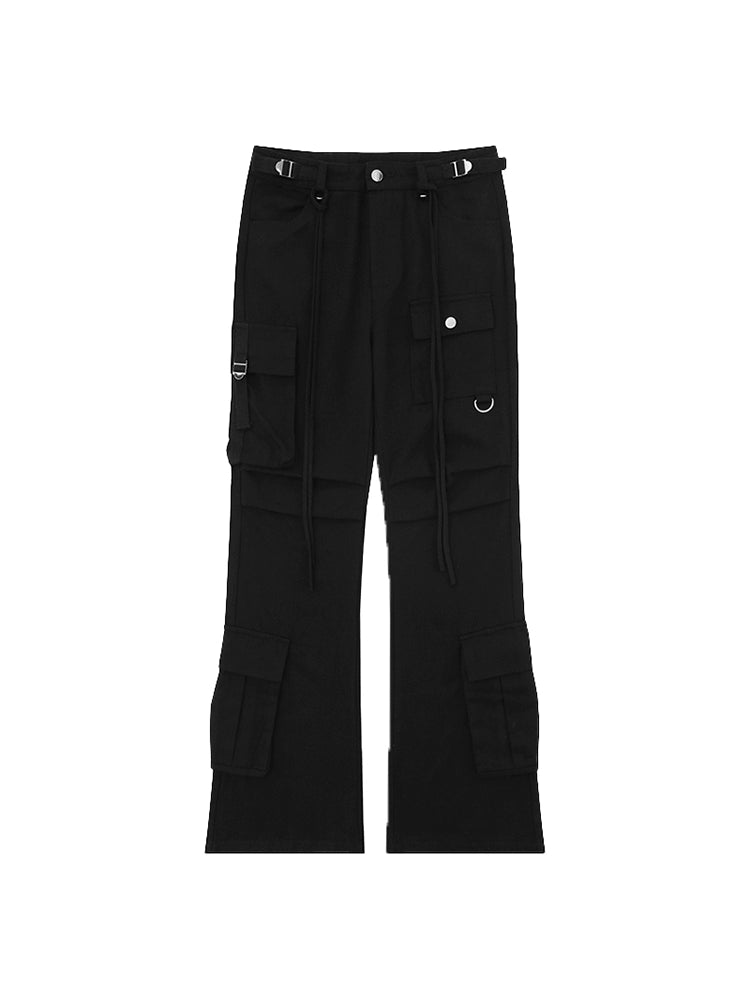 Multi-Pocket Utility Micro Flare Cargo Pants WN10418