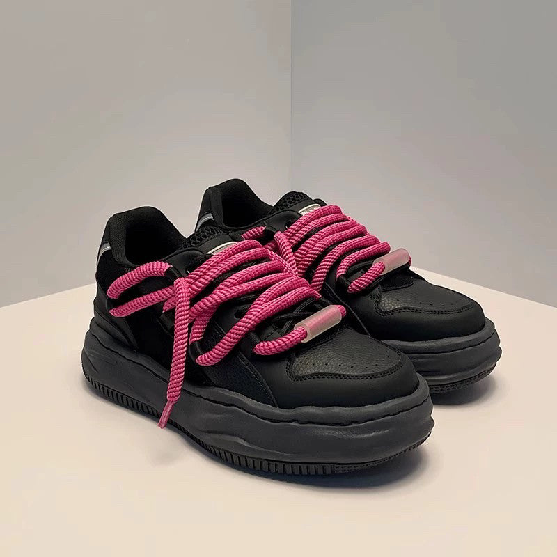 Chunky Multi-Layer Platform Lace-Up Sneakers WN24521