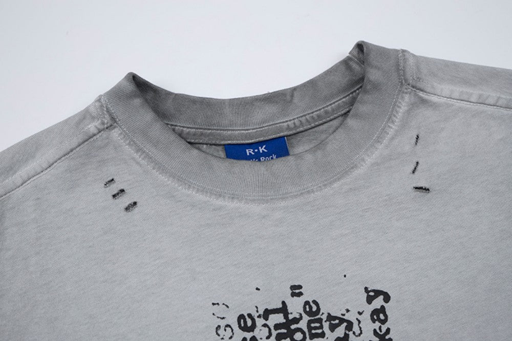 Cross Graphic Damage Sleeveless T-Shirt WN28060