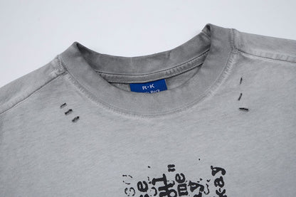 Cross Graphic Damage Sleeveless T-Shirt WN28060