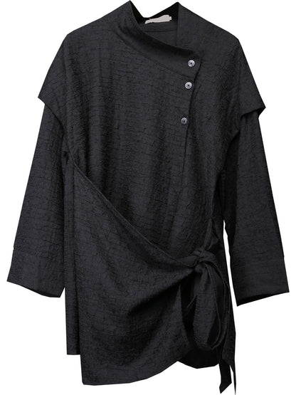 Deconstruct Fake Layered Strap Long Sleeve Shirt WN22526