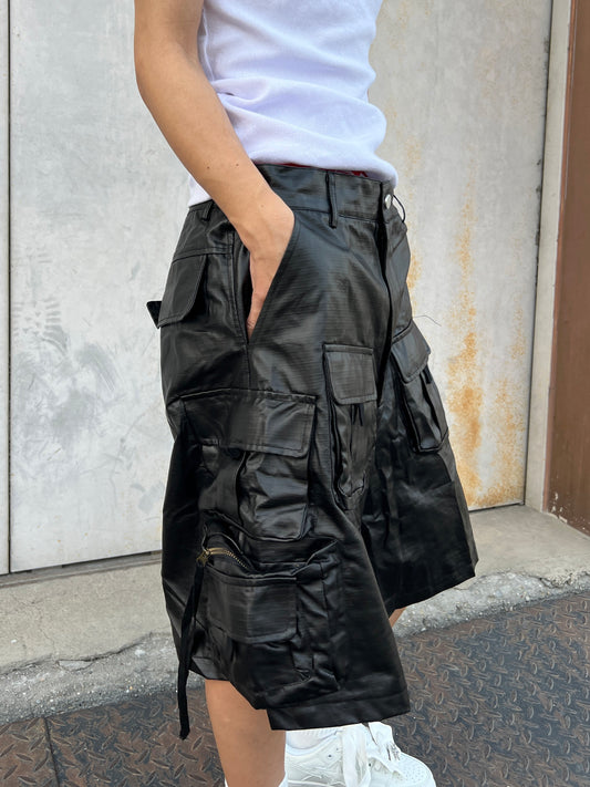 Multi Pocket Drawstring Cargo Half Pants WN24130