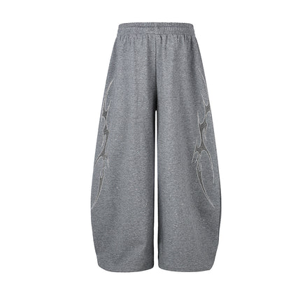 Tribal Print Drawstring Wide Leg Sweatpants WN25395
