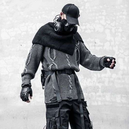 Damage Cable Oversize Knit Sweater WN22430