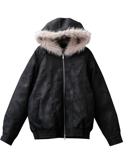 Fake Fur Oversize Hooded Jacket WN22398