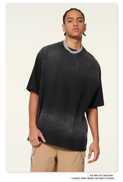 Washed Gradient Raglan Sleeve T-Shirt WN6065