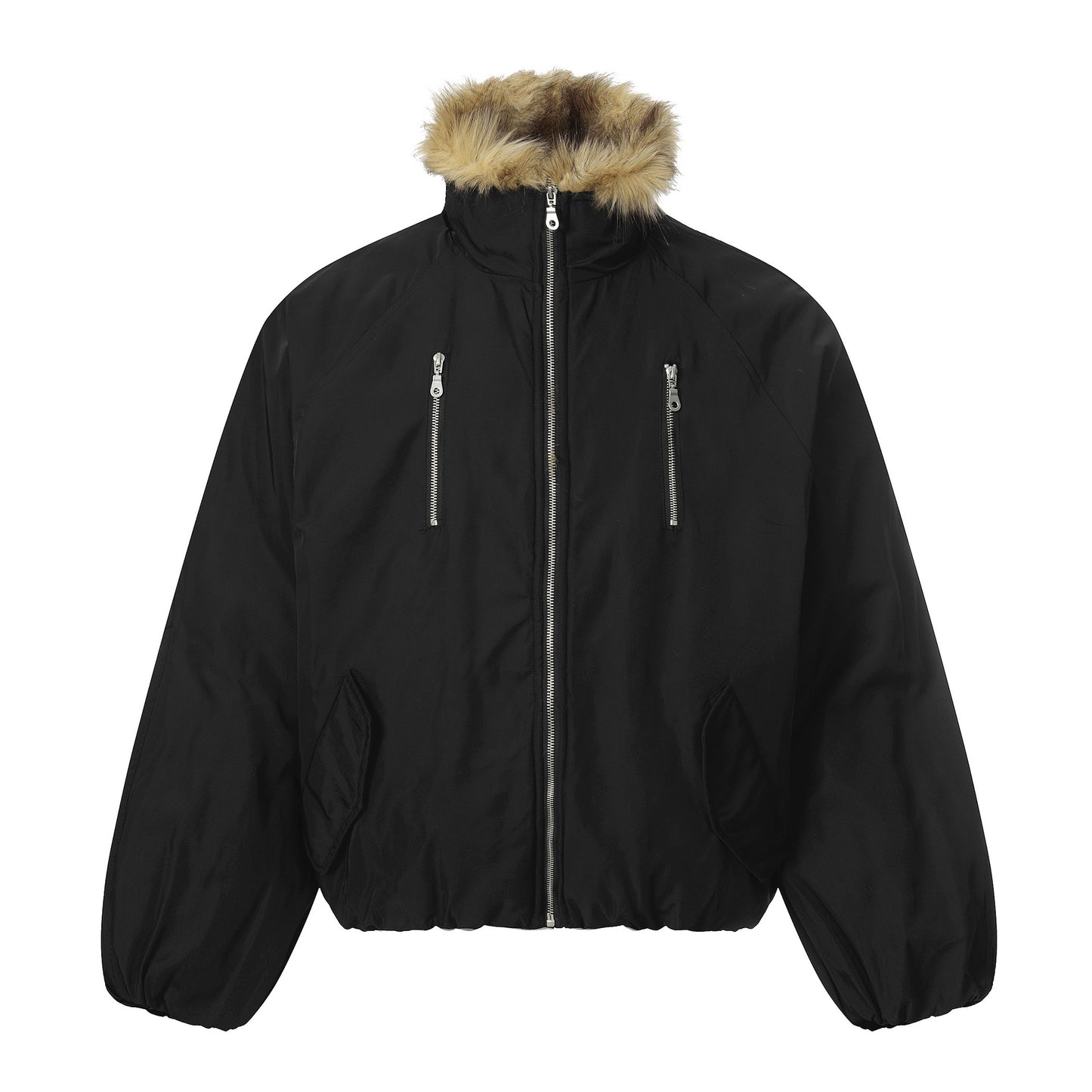 Fake Fur Collar Zipper Puffer Jacket  WN21870