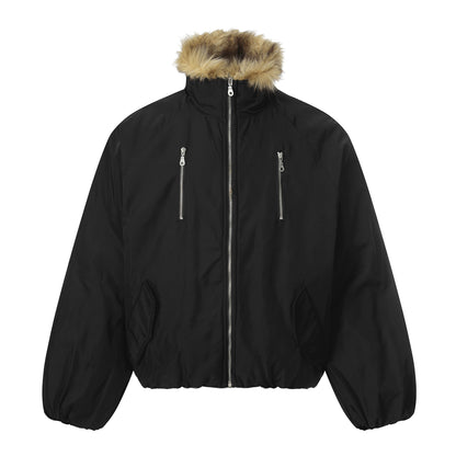 Fake Fur Collar Zipper Puffer Jacket  WN21870