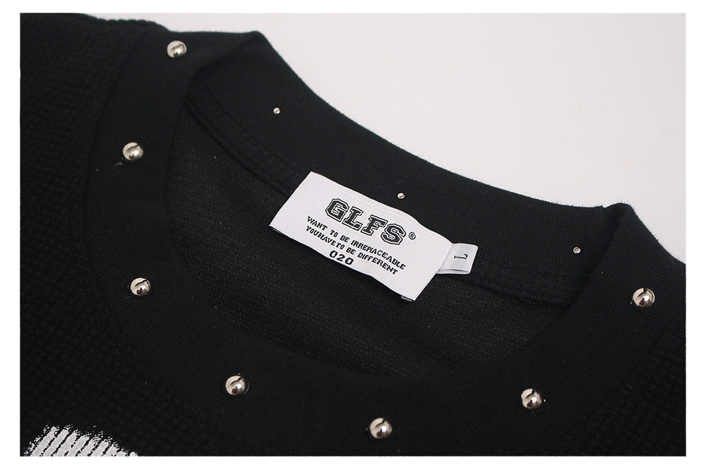Studs Design Cross Art Print Short Sleeve T-Shirt WN26574