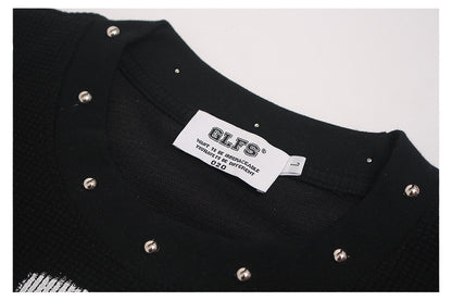 Studs Design Cross Art Print Short Sleeve T-Shirt WN26574