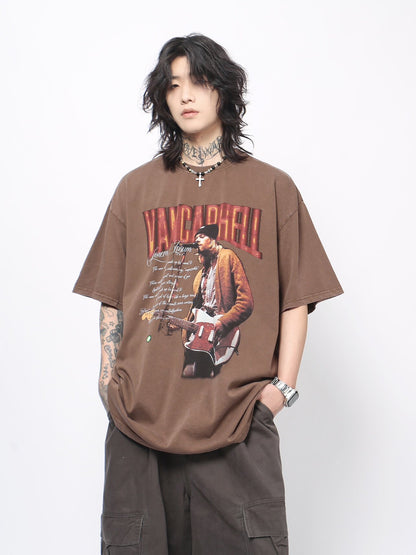 Washed Rock Graphic Distressed Short Sleeve T-Shirt WN24474