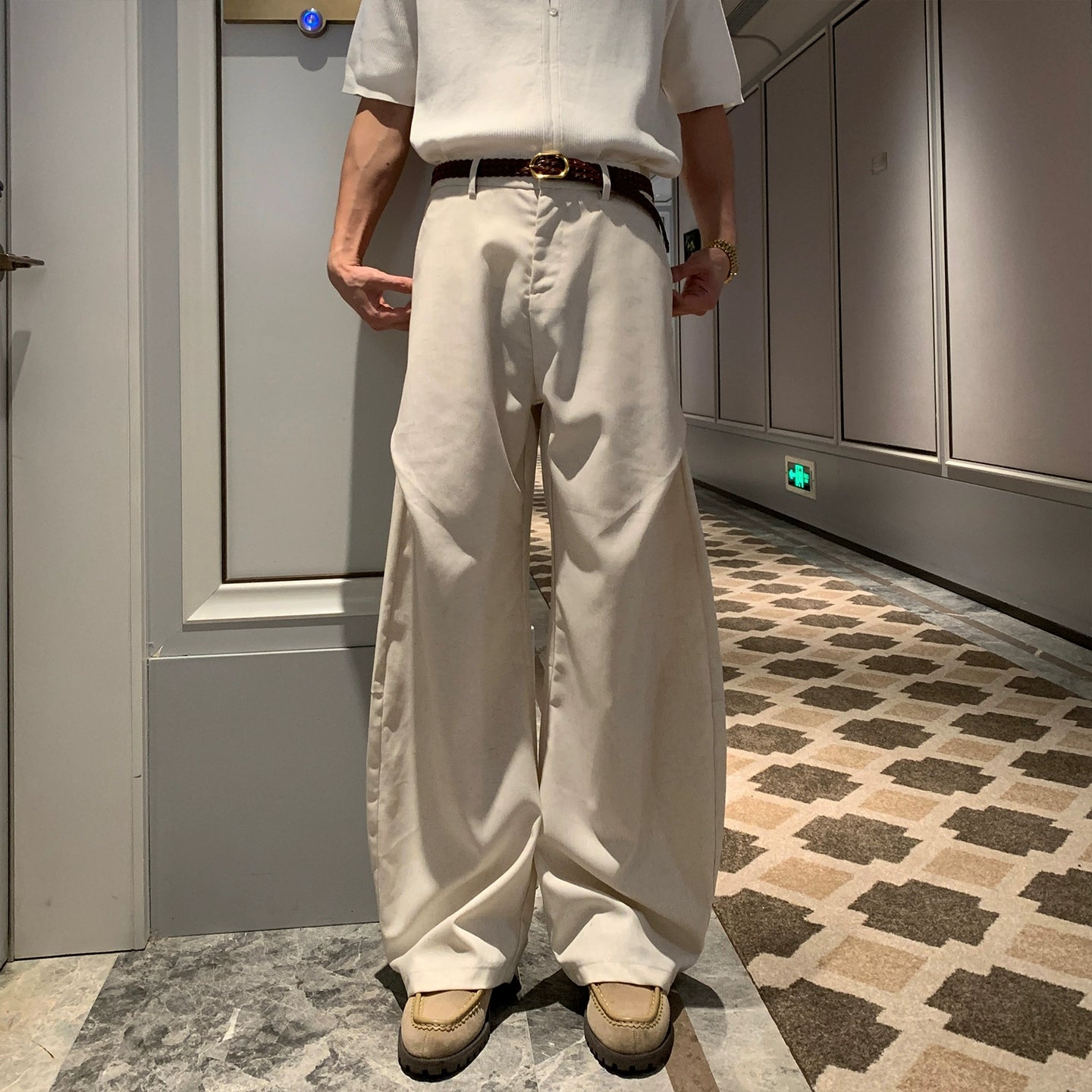 Thin Linen Wide Leg Straight Pants WN20463