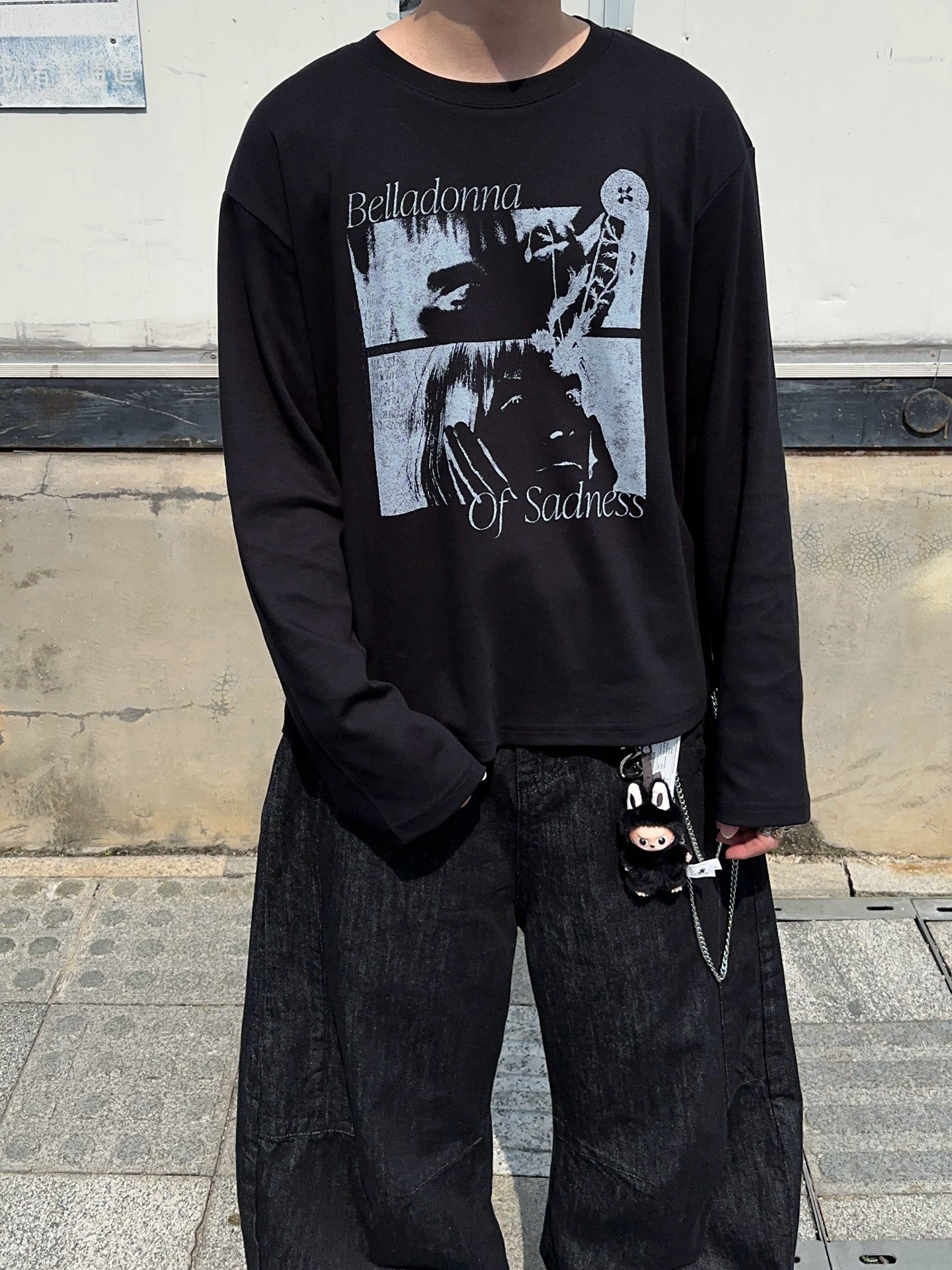 Graphic Print Oversize Long Sleeve T-Shirt WN24362