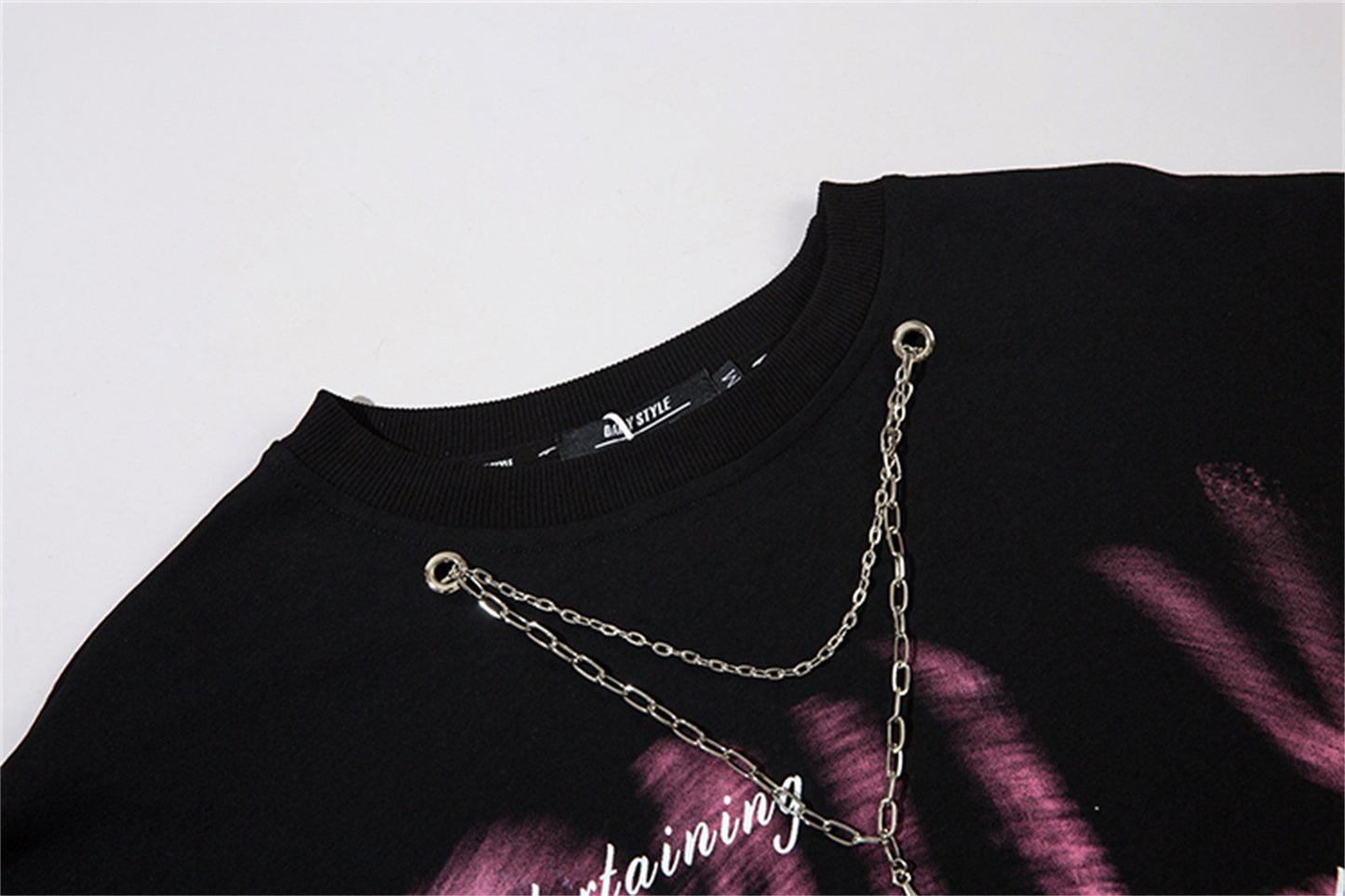 Necklace Letter Graffiti Fleece Sweatshirt WN11210