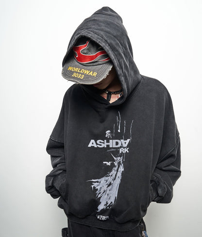 Letter Print Cropped Hoodie WN22960