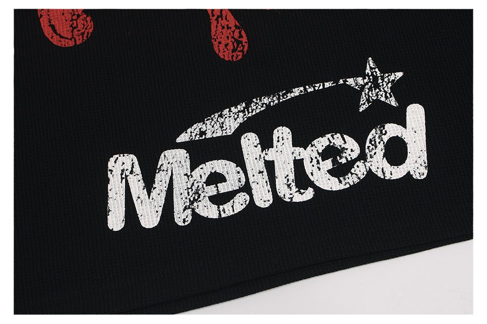 Waffle Skeleton Heart Short Sleeve T-Shirt WN26538