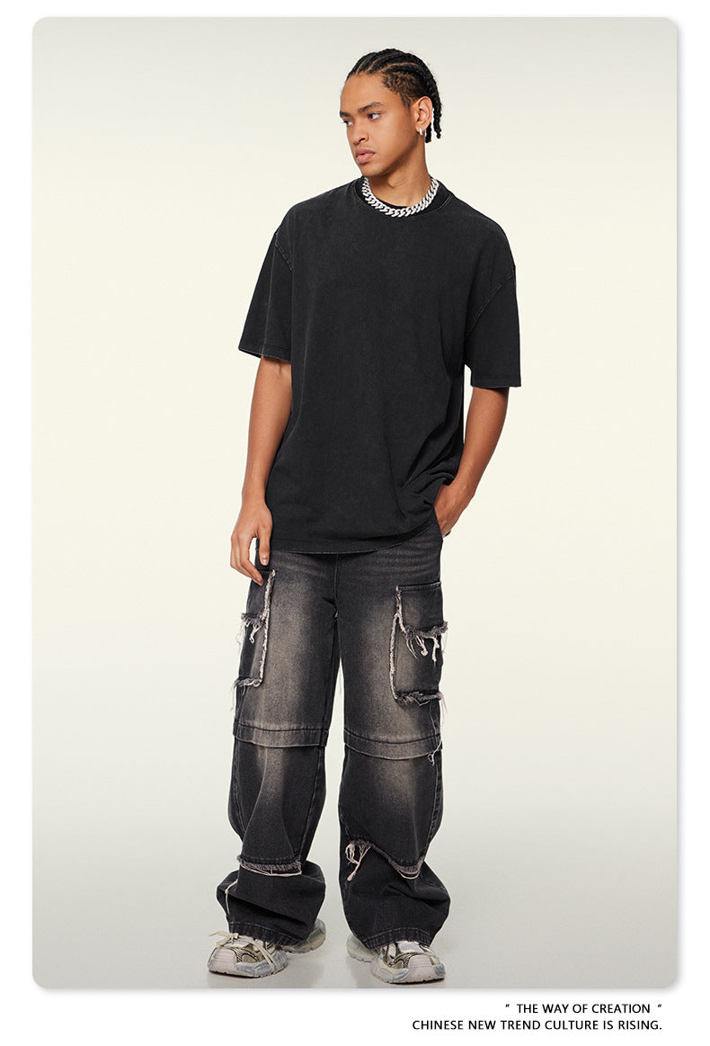 Washed Oversize Short-sleeve T-shirt WN6457