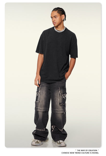 Washed Oversize Short-sleeve T-shirt WN6457