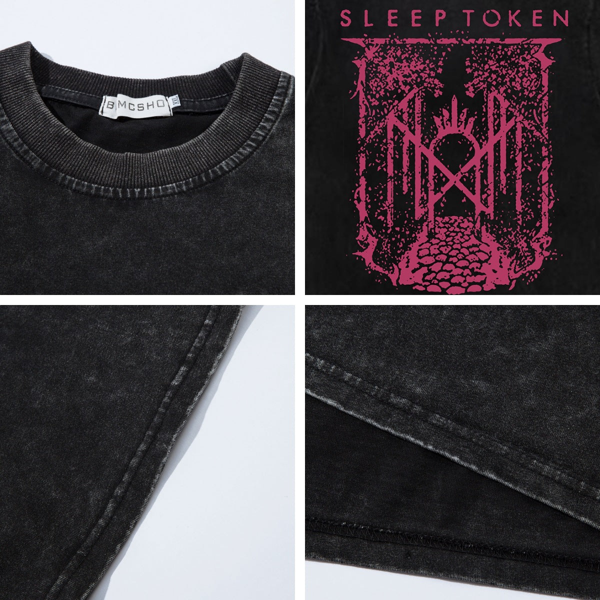 Washed Thorn Symbol Print Oversize Short Sleeve T-Shirt WN26890