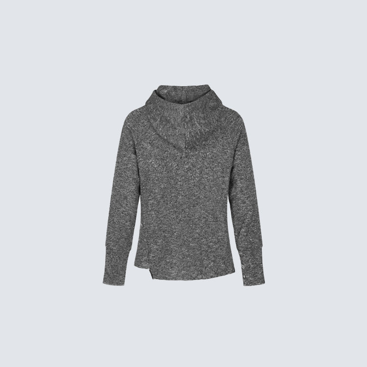 Textured Cowl Neck Hoodie WN28108