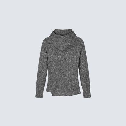 Textured Cowl Neck Hoodie WN28108