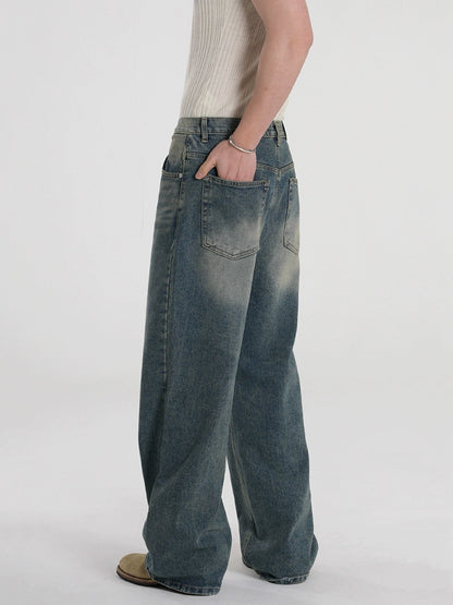 Washed Straight Wide Leg Denim Jeans WN20297