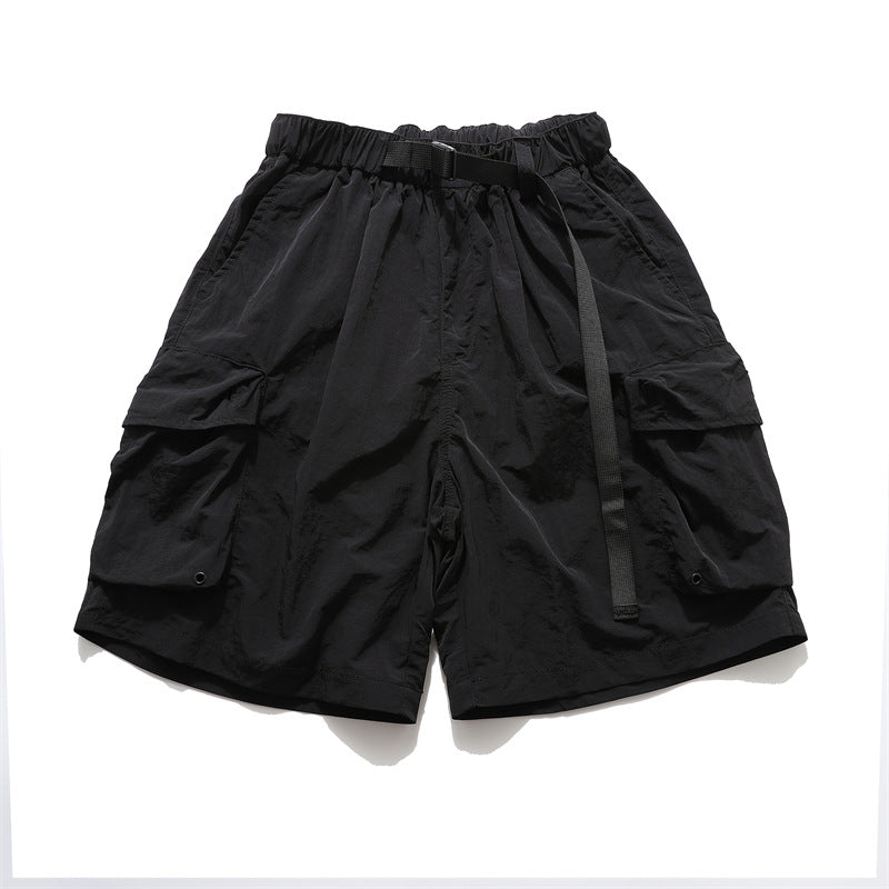 Multi-Pocket Wide Leg Cargo Half Pants WN26812