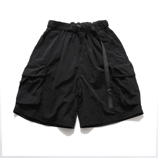 Multi-Pocket Wide Leg Cargo Half Pants WN26812