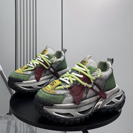 Embroidery Rope Lace Chunky Sole Sneakers WN24680