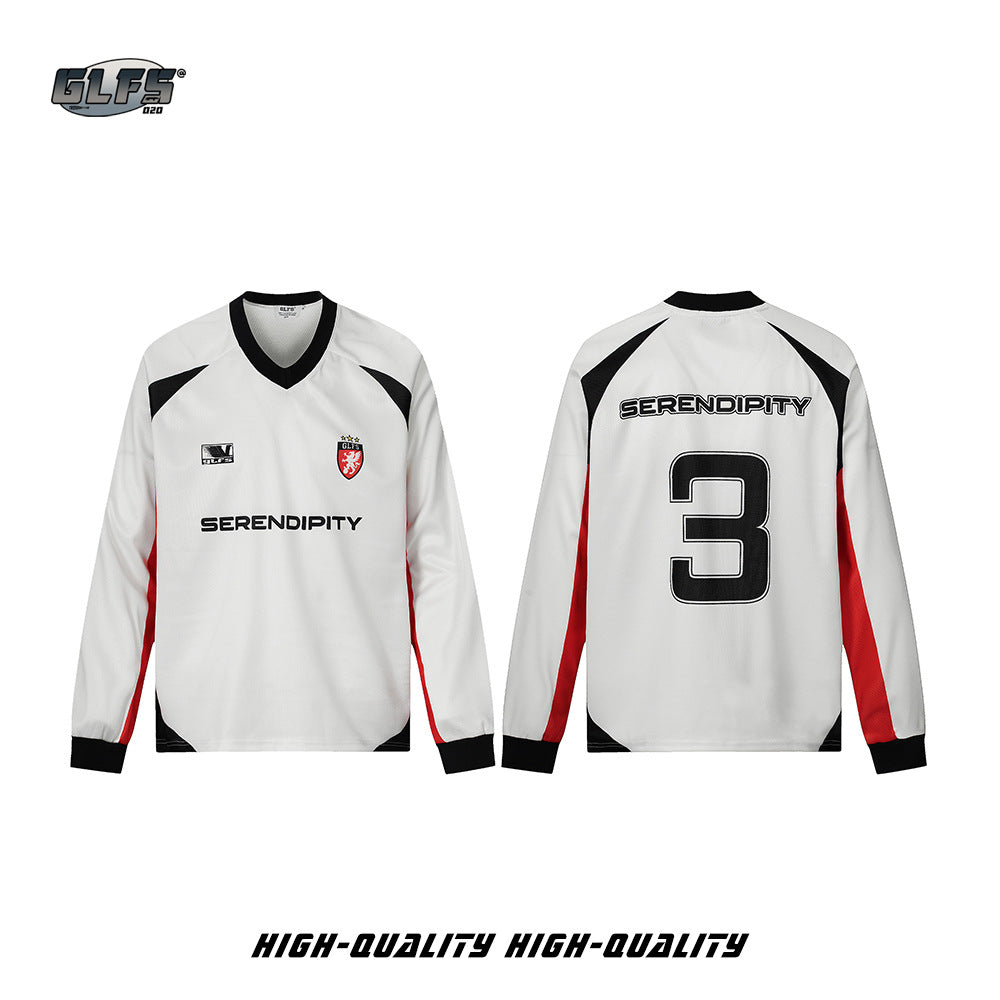 Sporty V-Neck Long Sleeve T-Shirt WN26475