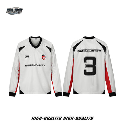 Sporty V-Neck Long Sleeve T-Shirt WN26475