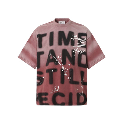 Washed Gradient Oversize Short Sleeve T-Shirt WN25833