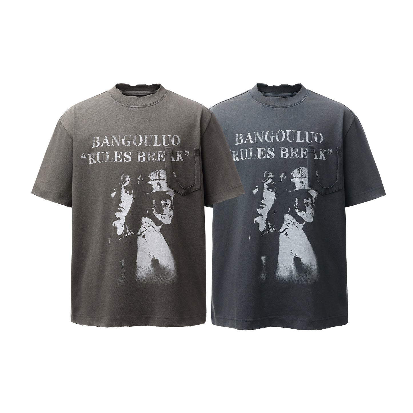 Portrait Letter Print Short Sleeve T-Shirt WN25517